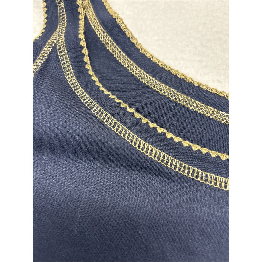 Vintage 90s Santa Fe Empire Waist Midi Dress Sz 4 Cotton Rayon Gold Geometric - Picture 11 of 12